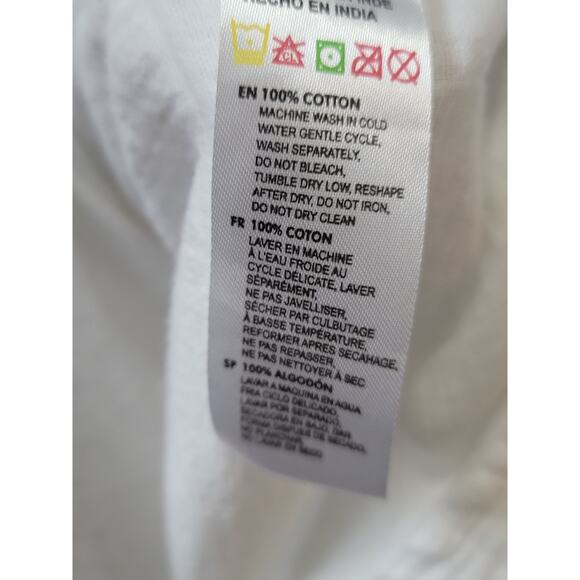 RD Style Button Down Dress Women Medium White Cotton Lightweight Casual - Picture 11 of 15